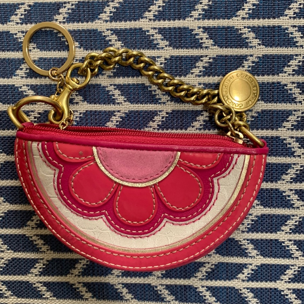 Coach coin purse with key ring